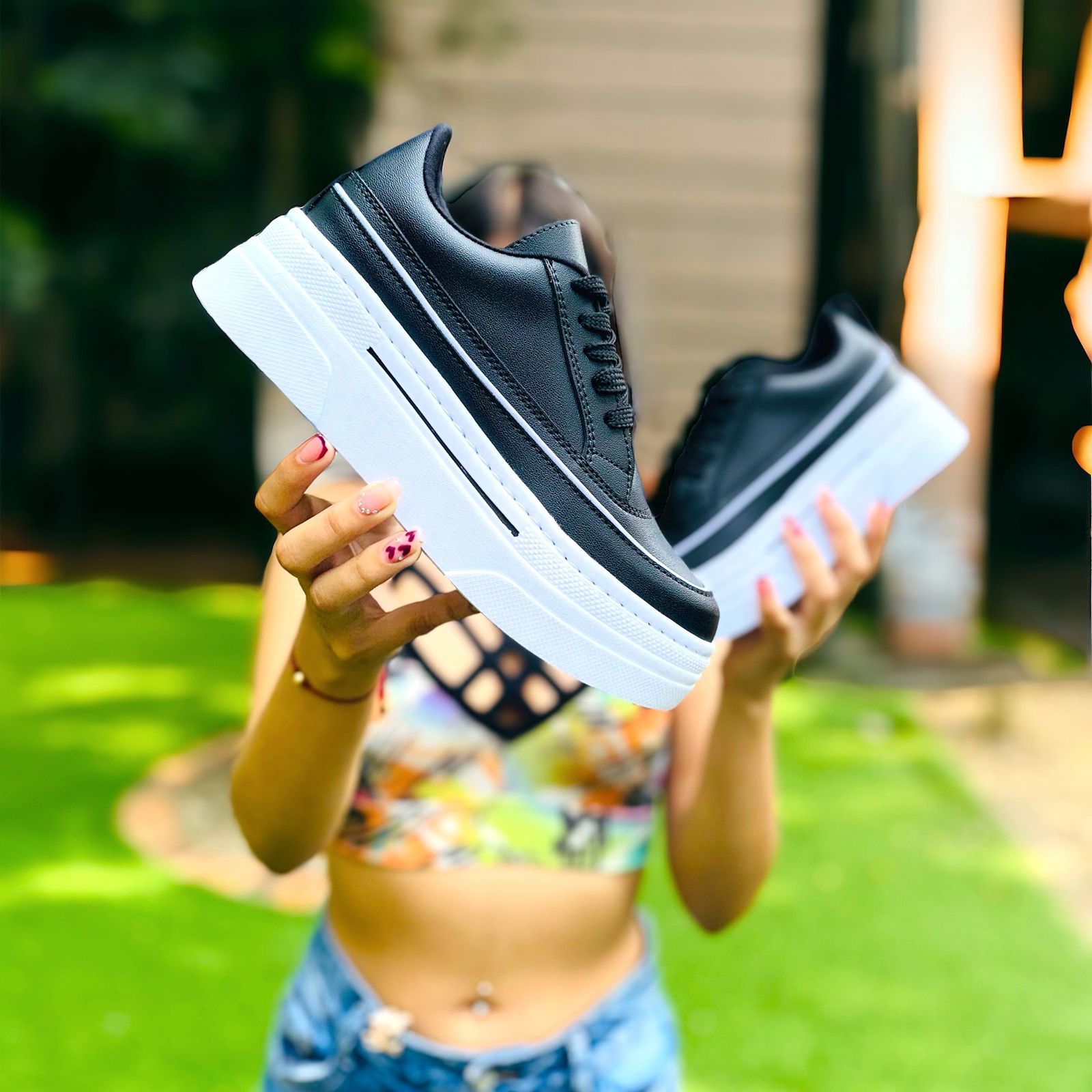 Vista 6 de Premium Bolichero Plataforma Dama - Tallas: 38, Color: Blanco AnimalPrint